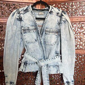 Ulla Johnson light denim wrap jacket
